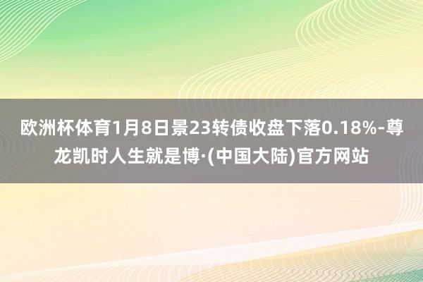 欧洲杯体育1月8日景23转债收盘下落0.18%-尊龙凯时人生就是博·(中国大陆)官方网站