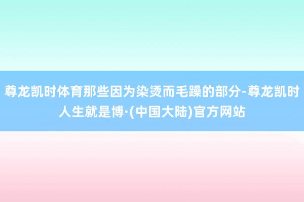 尊龙凯时体育那些因为染烫而毛躁的部分-尊龙凯时人生就是博·(中国大陆)官方网站