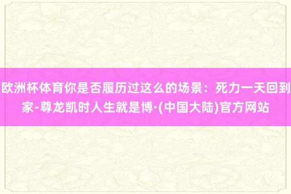 欧洲杯体育你是否履历过这么的场景：死力一天回到家-尊龙凯时人生就是博·(中国大陆)官方网站