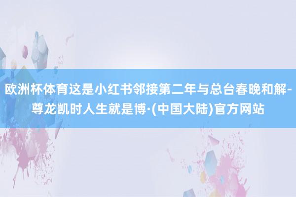 欧洲杯体育这是小红书邻接第二年与总台春晚和解-尊龙凯时人生就是博·(中国大陆)官方网站